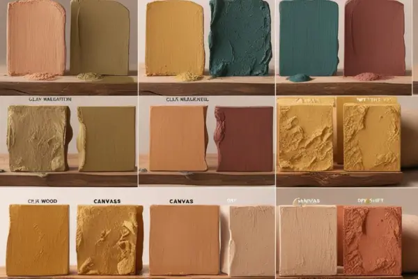 Vários tipos de pigmentos de barro artesanais