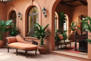 casa brasileira elegante, decorada com objetos em tons terrosos e pintada com tinta de barro