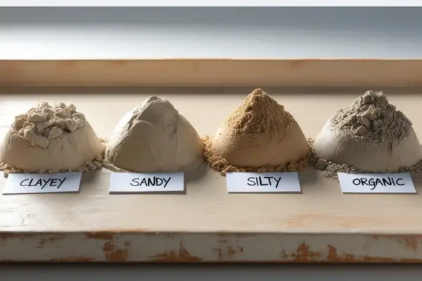 Várias amostras de barro