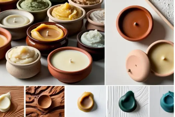 Várias amostras de ceras naturais